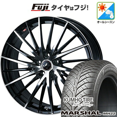 【新品国産車用5穴114.3】 オールシーズンタイヤ ホイール4本セット 215/65R16 102 V XL クムホ マーシャル MH22 オールシーズン(限定) WEDS ウェッズ レオニス FR 6.5J 16インチ(送料無料)|フジ スペシャルセレクション