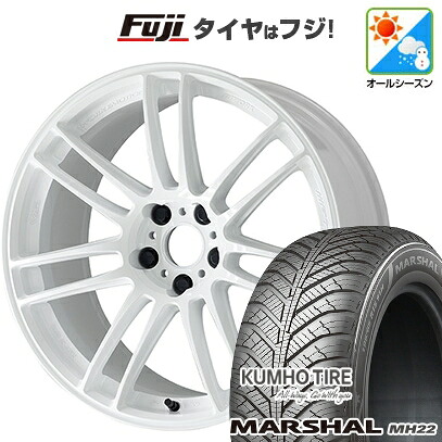 【新品国産車用5穴114.3】 オールシーズンタイヤ ホイール4本セット 225/65R17 106 V XL クムホ マーシャル MH22 オールシーズン(限定) WORK ワーク エモーション ZR7 7J 17インチ(送料無料)|フジ スペシャルセレクション
