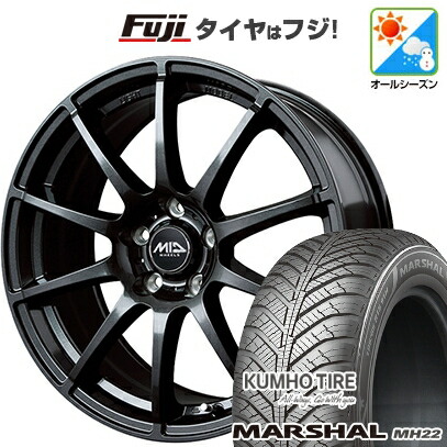 【新品国産車用5穴100】 オールシーズンタイヤ ホイール4本セット 225/60R17 103 V XL クムホ マーシャル MH22 オールシーズン(限定) MID WHEELS スタッグ ストロングガンメタ 7J 17インチ(送料無料)