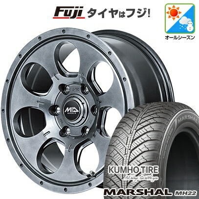 【新品国産車用5穴114.3】 オールシーズンタイヤ ホイール4本セット 215/65R16 102 V XL クムホ マーシャル MH22 オールシーズン(限定) MID WHEELS マッドエージェント 7J 16インチ(送料無料)