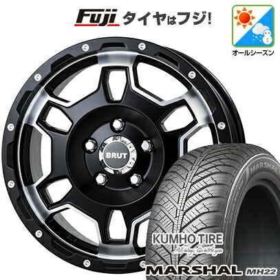 【新品国産車用5穴114.3】 オールシーズンタイヤ ホイール4本セット 215/65R16 102 V XL クムホ マーシャル MH22 オールシーズン(限定) トライスター BRUT BR-66 6.5J 16インチ(送料無料)