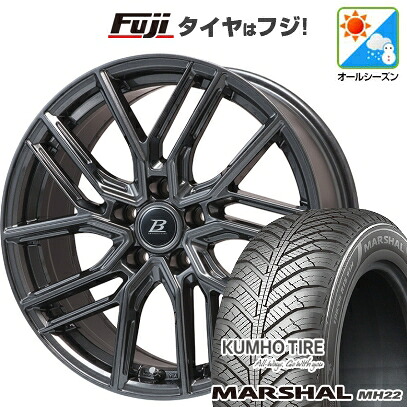 【新品国産車用5穴114.3】 オールシーズンタイヤ ホイール4本セット 215/65R16 102 V XL クムホ マーシャル MH22 オールシーズン(限定) ブランドルライン ヴァレーゼ ディープグレー 6.5J 16インチ(送料無料)｜フジ スペシャルセレクション