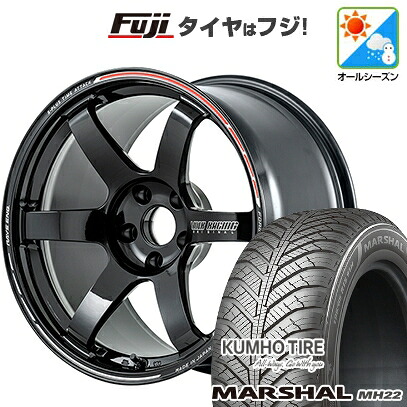 【新品国産車用5穴114.3】 オールシーズンタイヤ ホイール4本セット 225/45R18 95 W XL クムホ マーシャル MH22 オールシーズン(限定) RAYS レイズ ボルクレーシング TE37 サーガ S-plus TIME ATTACK 8J 18インチ(送料無料)|フジ スペシャルセレクション