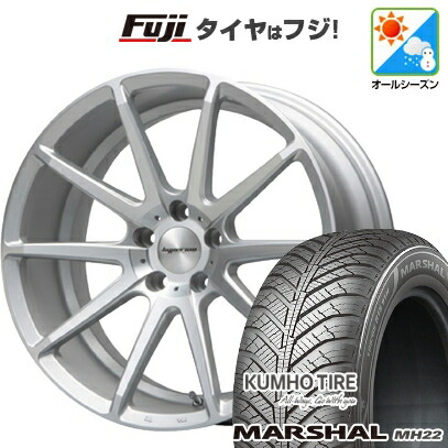 【新品国産車用5穴114.3】 オールシーズンタイヤ ホイール4本セット 225/45R18 95 W XL クムホ マーシャル MH22 オールシーズン(限定) MLJ ハイペリオン CVX 8J 18インチ(送料無料)|フジ スペシャルセレクション