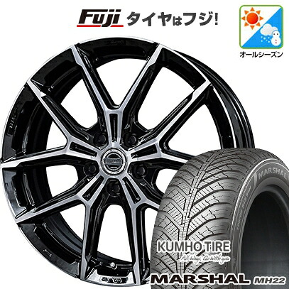 【新品国産車用5穴114.3】 オールシーズンタイヤ ホイール4本セット 225/65R17 106 V XL クムホ マーシャル MH22 オールシーズン(限定) 共豊 スマック +EK M1 7J 17インチ(送料無料)