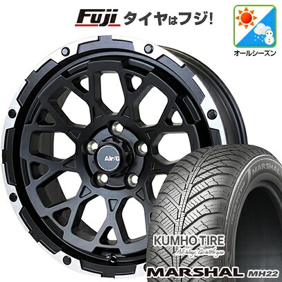 【新品国産車用5穴114.3】 オールシーズンタイヤ ホイール4本セット 225/60R17 103 V XL クムホ マーシャル MH22 オールシーズン(限定) フォーバイフォーエンジニア エアージー ロックス 7J 17インチ(送料無料)｜フジ スペシャルセレクション