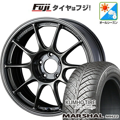 【新品国産車用5穴114.3】 オールシーズンタイヤ ホイール4本セット 225/65R17 106 V XL クムホ マーシャル MH22 オールシーズン(限定) WEDS ウェッズスポーツ TC-105X 7.5J 17インチ(送料無料)