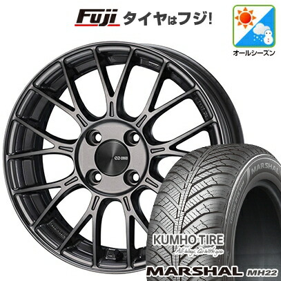 【新品】シエンタ 2022- オールシーズンタイヤ ホイール4本セット 185/65R15 クムホ マーシャル MH22 オールシーズン(限定) ENKEI エンケイ PerformanceLine PFM1 6J 15インチ(送料無料)