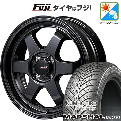 【新品国産車用5穴114.3】 オールシーズンタイヤ ホイール4本セット 215/60R17 クムホ マーシャル MH22 オールシーズン(限定) MID WHEELS MID RACING R06 7.5J 17インチ(送料無料)