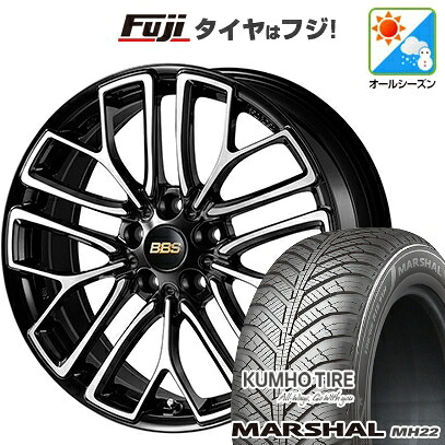 【新品国産車用5穴114.3】 オールシーズンタイヤ ホイール4本セット 235/55R18 クムホ マーシャル MH22 オールシーズン(限定) BBS JAPAN RE-X 8J 18インチ(送料無料)