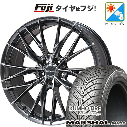 【新品国産車用5穴114.3】 オールシーズンタイヤ ホイール4本セット 225/45R18 95 W XL クムホ マーシャル MH22 オールシーズン(限定) WORK ワーク シュヴァート ブルネン LX 8J 18インチ(送料無料)