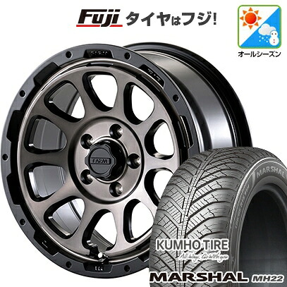 【新品国産車用5穴114.3】 オールシーズンタイヤ ホイール4本セット 225/60R17 103 V XL クムホ マーシャル MH22 オールシーズン(限定) モーターファーム ファームD10 7J 17インチ(送料無料)