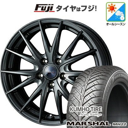 【新品国産車用5穴114.3】 オールシーズンタイヤ ホイール4本セット 215/50R17 クムホ マーシャル MH22 オールシーズン(限定) WEDS ウェッズ ヴェルバ スポルトII 7J 17インチ(送料無料)