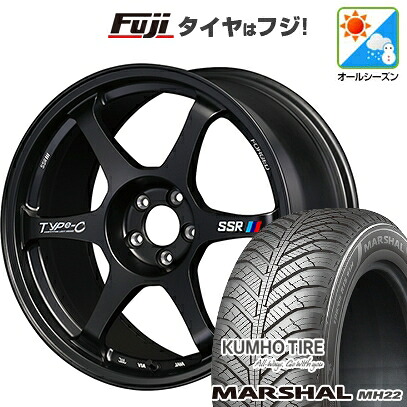 【新品国産車用5穴114.3】 オールシーズンタイヤ ホイール4本セット 225/45R18 95 W XL クムホ マーシャル MH22 オールシーズン(限定) SSR Type-c FORGED 8J 18インチ(送料無料)|フジ スペシャルセレクション