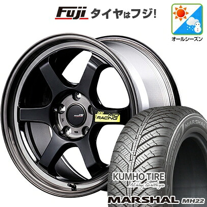 【新品国産車用5穴100】 オールシーズンタイヤ ホイール4本セット 205/50R17 93 W XL クムホ マーシャル MH22 オールシーズン(限定) MID WHEELS MID RACING R06 7.5J 17インチ(送料無料)|フジ スペシャルセレクション