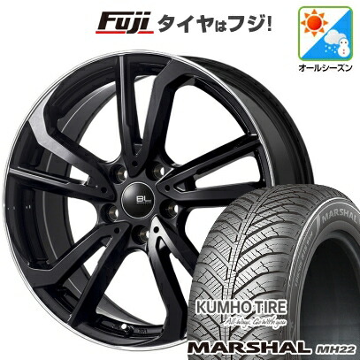 【新品】フリード クロスター オールシーズンタイヤ ホイール4本セット 185/65R15 クムホ マーシャル MH22 オールシーズン(限定) ブランドルライン レツィオ ブラックリムポリッシュ 6J 15インチ(送料無料)