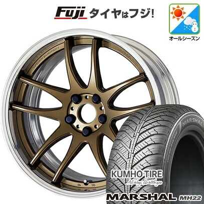 【新品国産車用5穴114.3】 オールシーズンタイヤ ホイール4本セット 225/65R17 106 V XL クムホ マーシャル MH22 オールシーズン(限定) WORK ワーク エモーション CR 2P 7.5J 17インチ(送料無料)
