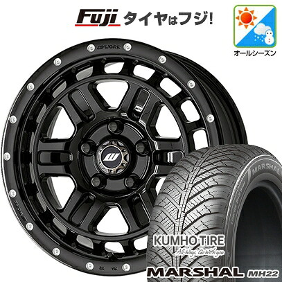 【新品国産車用5穴114.3】 オールシーズンタイヤ ホイール4本セット 215/65R16 102 V XL クムホ マーシャル MH22 オールシーズン(限定) WORK ワーク クラッグ ティーグラビックII MC+ 7J 16インチ(送料無料)