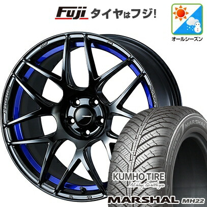 【新品国産車用5穴114.3】 オールシーズンタイヤ ホイール4本セット 215/60R17 クムホ マーシャル MH22 オールシーズン(限定) WEDS ウェッズスポーツ SA-27R【限定】 7.5J 17インチ(送料無料)|フジ スペシャルセレクション