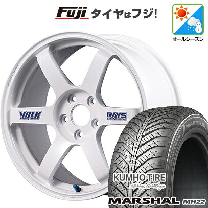 【新品国産車用5穴100】 オールシーズンタイヤ ホイール4本セット 225/60R17 クムホ マーシャル MH22 オールシーズン(限定) RAYS レイズ ボルクレーシング TE37 サーガ S-plus 30thステッカーVer 7.5J 17インチ(送料無料)
