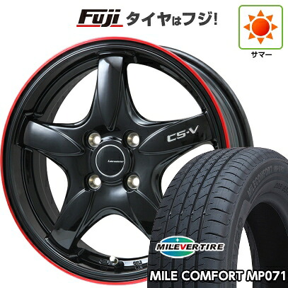 【新品】フリード クロスター 夏タイヤ ホイール4本セット 185/65R15 ミレバー ミレコンフォート MP071(限定) レアマイスター CS-V(グロスブラック/レッドリム) 6J 15インチ(送料無料)|フジ スペシャルセレクション