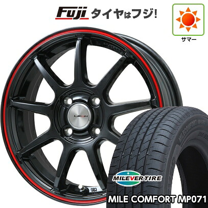 【新品】シエンタ 2015-22 夏タイヤ ホイール4本セット 185/60R15 ミレバー ミレコンフォート MP071(限定) レアマイスター LMスポーツ LM-QR グロスブラック/レッドライン 6J 15インチ(送料無料)