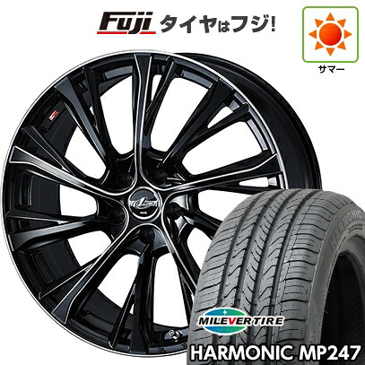 【新品国産車用5穴114.3】 夏タイヤ ホイール4本セット 205/65R16 ミレバー ハーモニック MP247(限定) WEDS ウェッズ レオニス JG BK/SCマシニング 6.5J 16インチ(送料無料)