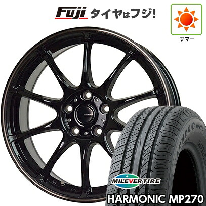 【新品国産車用5穴114.3】 夏タイヤ ホイール4本セット 195/65R15 ミレバー ハーモニック MP270(限定) ホットスタッフ ジースピード P-07 6J 15インチ(送料無料)|フジ スペシャルセレクション