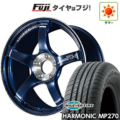 【新品国産車用5穴114.3】 夏タイヤ ホイール4本セット 205/55R16 ミレバー ハーモニック MP270(限定) ヨコハマ アドバンレーシング TC-4 SE 7J 16インチ(送料無料)|フジ スペシャルセレクション