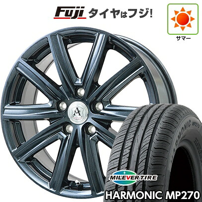 【新品国産車用5穴100】 夏タイヤ ホイール4本セット 195/65R15 ミレバー ハーモニック MP270(限定) テクノピア アフロディーテ MZ 6J 15インチ(送料無料)