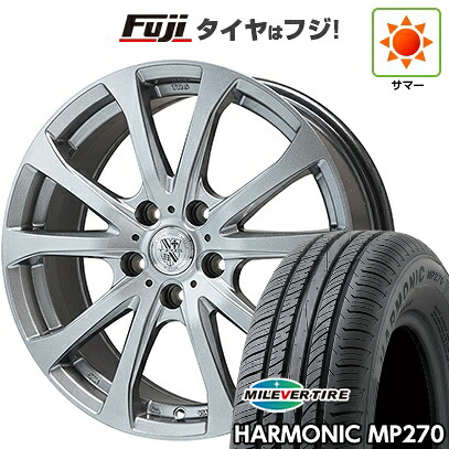 【新品】セレナ 夏タイヤ ホイール4本セット 195/65R15 ミレバー ハーモニック MP270(限定) ビッグウエイ TRG-バーンII 6J 15インチ(送料無料)