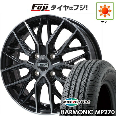 【新品国産車用5穴114.3】 夏タイヤ ホイール4本セット 205/55R16 ミレバー ハーモニック MP270(限定) プレミックス MER XMESH ブラッククリア 6.5J 16インチ(送料無料)｜フジ スペシャルセレクション