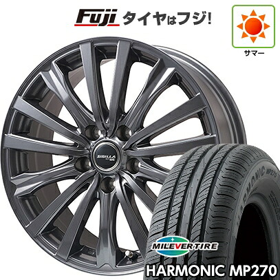 【新品国産車用5穴114.3】 夏タイヤ ホイール4本セット 205/55R16 ミレバー ハーモニック MP270(限定) トピー シビラ NEXT W-5 ディープグレー【限定】 6.5J 16インチ(送料無料)｜フジ スペシャルセレクション 44,525円