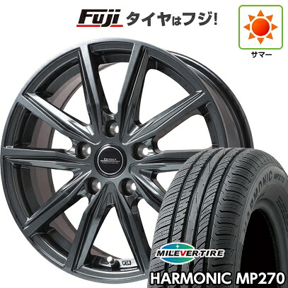 【新品国産車用5穴114.3】 夏タイヤ ホイール4本セット 205/55R16 ミレバー ハーモニック MP270(限定) エルベ エステローザ EST-α ディープグレー 6.5J 16インチ(送料無料)