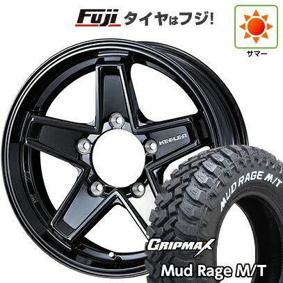 【新品】ジムニーシエラ/ジムニーノマド 夏タイヤ ホイール4本セット 195/80R15 グリップマックス マッドレイジM/T RWL(限定2024年製) WEDS ウェッズアドベンチャー キーラータクティクス グロスブラック 6J 15インチ(送料無料)