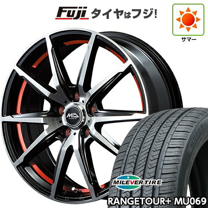 【新品国産車用5穴114.3】 夏タイヤ ホイール4本セット 225/55R18 ミレバー レンジツアープラスMU069（限定） MID WHEELS RX-02 7J 18インチ(送料無料)