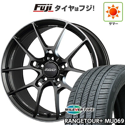 【新品国産車用5穴114.3】 夏タイヤ ホイール4本セット 225/55R18 ミレバー レンジツアープラスMU069（限定） RAYS レイズ ボルクレーシング G025 7.5J 18インチ(送料無料)