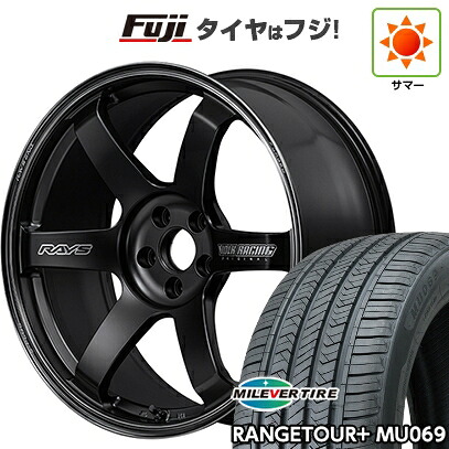 【新品国産車用5穴100】 夏タイヤ ホイール4本セット 225/55R18 ミレバー レンジツアープラスMU069（限定） RAYS レイズ ボルクレーシング TE37 サーガ S-plus Black Shadow 8J 18インチ(送料無料)