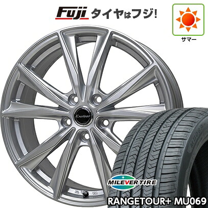 【新品国産車用5穴114.3】 夏タイヤ ホイール4本セット 225/55R18 ミレバー レンジツアープラスMU069（限定） ホットスタッフ エクスターST 7J 18インチ(送料無料)