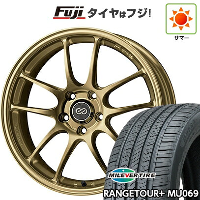 【新品国産車用5穴114.3】 夏タイヤ ホイール4本セット 225/55R18 ミレバー レンジツアープラスMU069（限定） ENKEI エンケイ PerformanceLine PF01 7.5J 18インチ(送料無料)