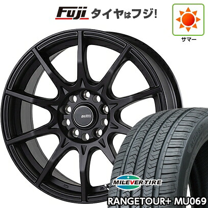 【新品国産車用5穴114.3】 夏タイヤ ホイール4本セット 225/65R17 ミレバー レンジツアープラスMU069（限定） ゴジゲン ブラックマン G I 7J 17インチ(送料無料)