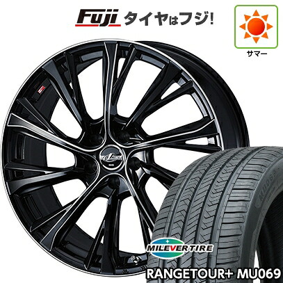 【新品国産車用5穴114.3】 夏タイヤ ホイール4本セット 225/65R17 ミレバー レンジツアープラスMU069（限定） WEDS ウェッズ レオニス JG BK/SCマシニング 7J 17インチ(送料無料)