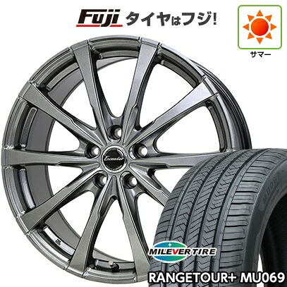 【新品国産車用5穴114.3】 夏タイヤ ホイール4本セット 225/65R17 ミレバー レンジツアープラスMU069（限定） ホットスタッフ エクシーダー E08 7J 17インチ(送料無料)