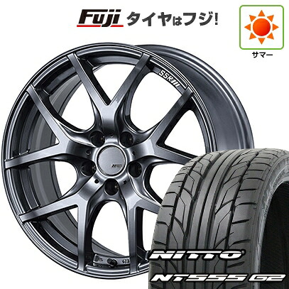 【パンク保証付き】【新品国産車用5穴114.3】 夏タイヤ ホイール4本セット 225/45R18 ニットー NT555 G2 SSR GT GTV03 グラファイトガンメタ【限定】 8J 18インチ(送料無料)