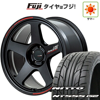 【パンク保証付き】【新品国産車用5穴114.3】 夏タイヤ ホイール4本セット 225/45R18 ニットー NT555 G2 MID WHEELS MID RACING TR50 8J 18インチ(送料無料)