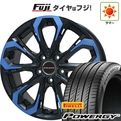 【新品国産車用5穴114.3】 夏タイヤ ホイール4本セット 235/60R18 ピレリ パワジー ビッグウエイ レイシーン プラバ5X(ブルークリア) 7J 18インチ(送料無料)