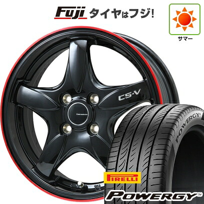 【新品】セレナ 夏タイヤ ホイール4本セット 195/65R15 ピレリ パワジー レアマイスター CS-V(グロスブラック/レッドリム) 6J 15インチ(送料無料)