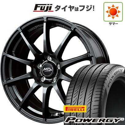 【新品国産車用5穴114.3】 夏タイヤ ホイール4本セット 225/40R18 ピレリ パワジー MID WHEELS スタッグ ストロングガンメタ 8J 18インチ(送料無料)