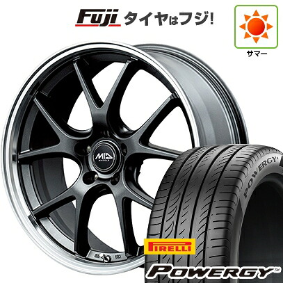 【新品国産車用5穴114.3】 夏タイヤ ホイール4本セット 225/40R18 ピレリ パワジー MID WHEELS エグゼ5 Vセレクション 8J 18インチ(送料無料)｜フジ スペシャルセレクション