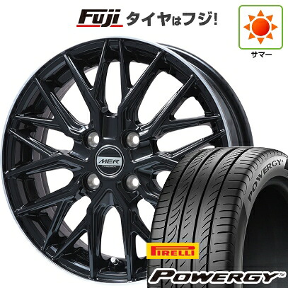 【新品国産車用5穴114.3】 夏タイヤ ホイール4本セット 205/60R16 ピレリ パワジー プレミックス MER XMESH グロスブラック/リムポリッシュ 6.5J 16インチ(送料無料)